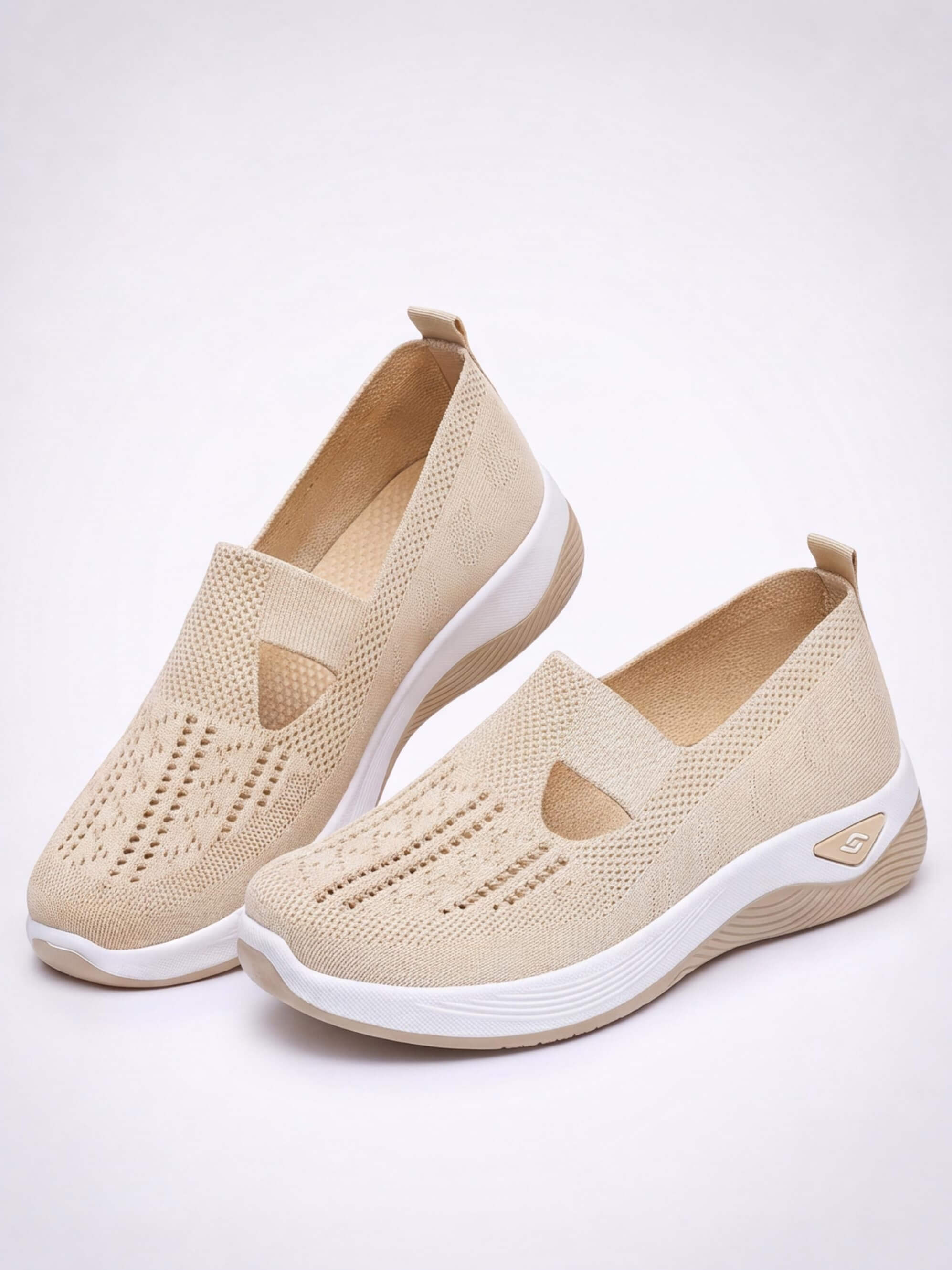 Damen Freizeit-Sneaker – Knit Slip-On mit Cutouts
