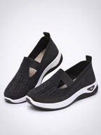 Damen Freizeit-Sneaker – Knit Slip-On mit Cutouts