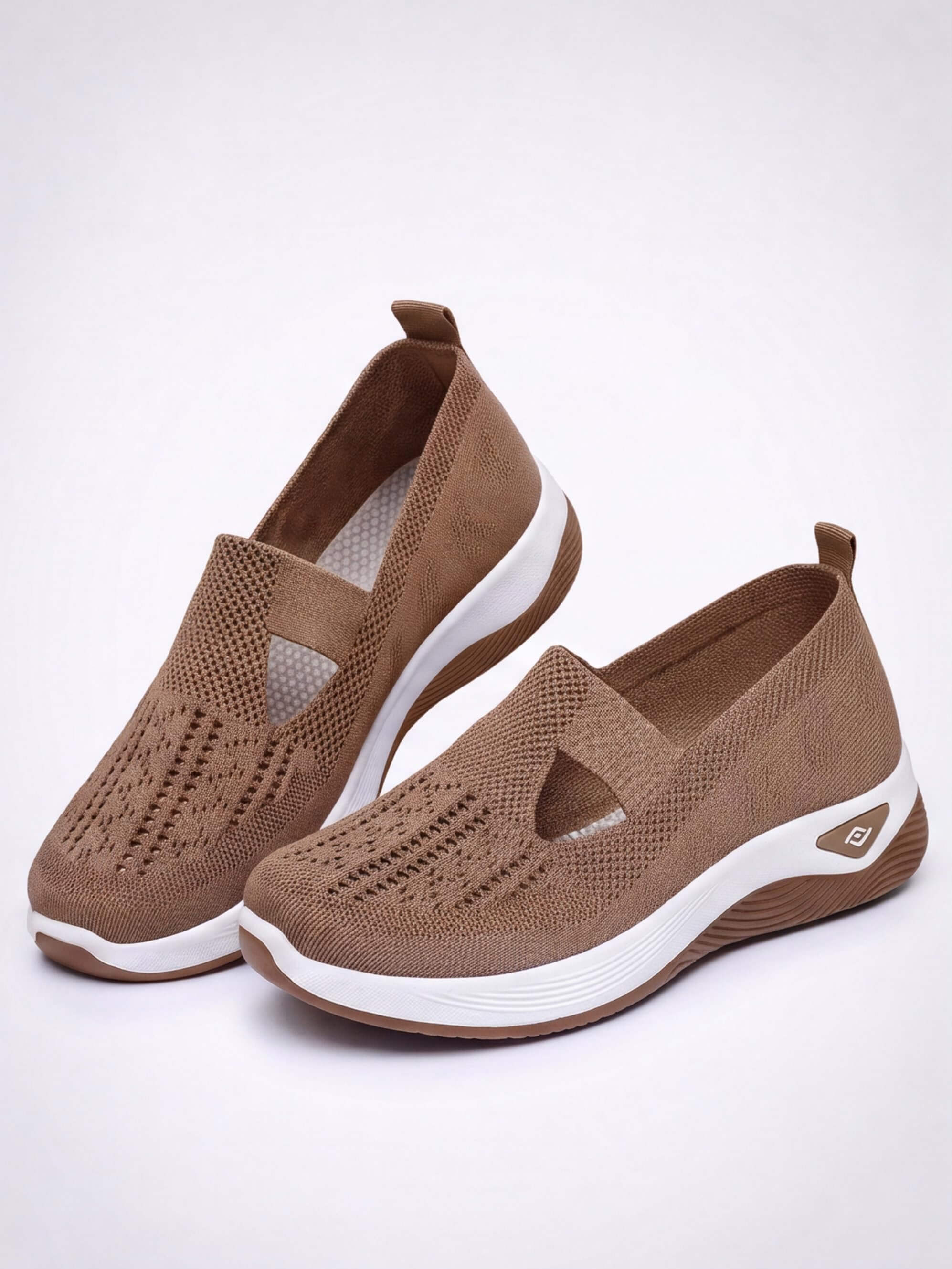 Damen Freizeit-Sneaker – Knit Slip-On mit Cutouts