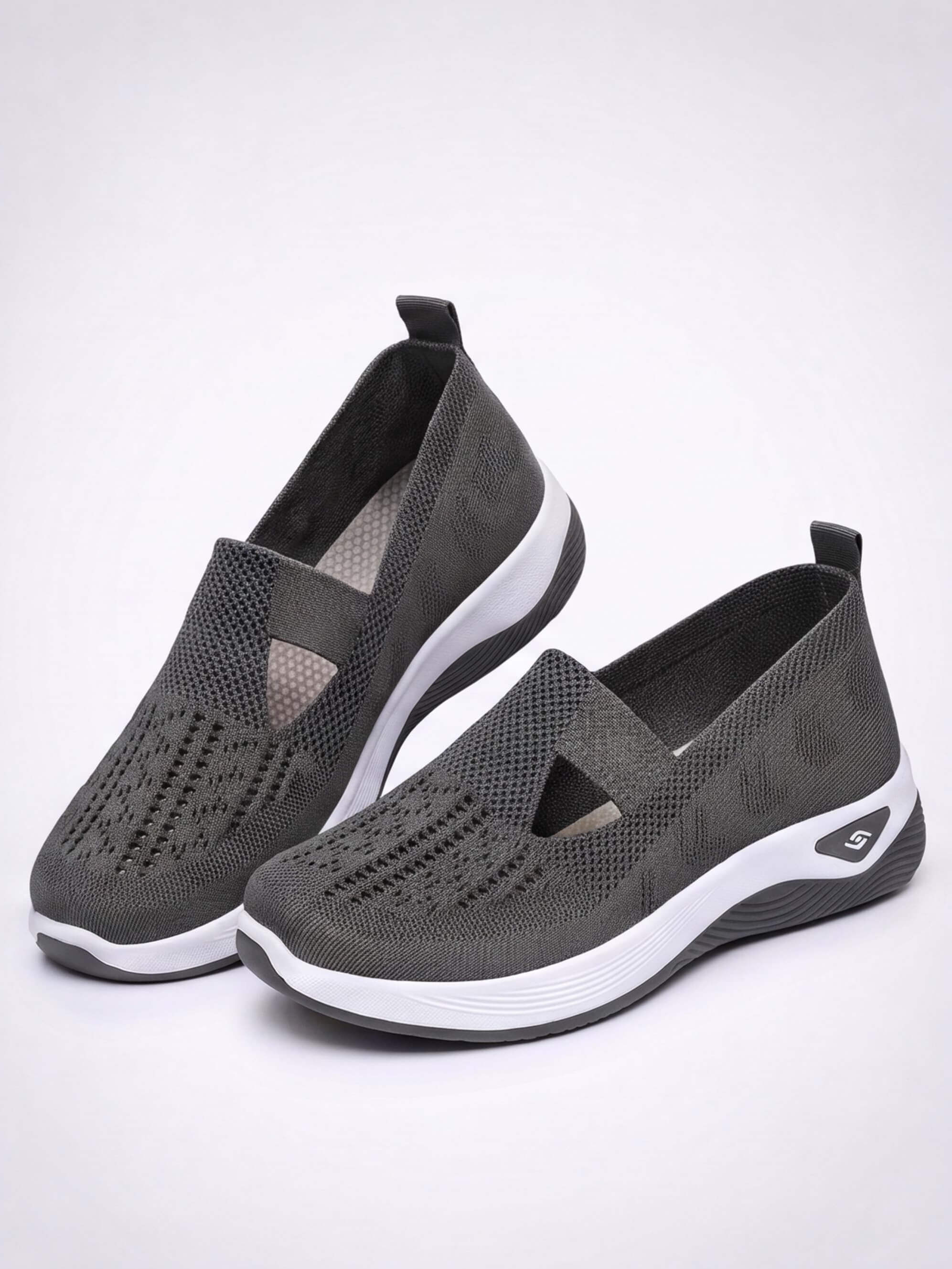 Damen Freizeit-Sneaker – Knit Slip-On mit Cutouts