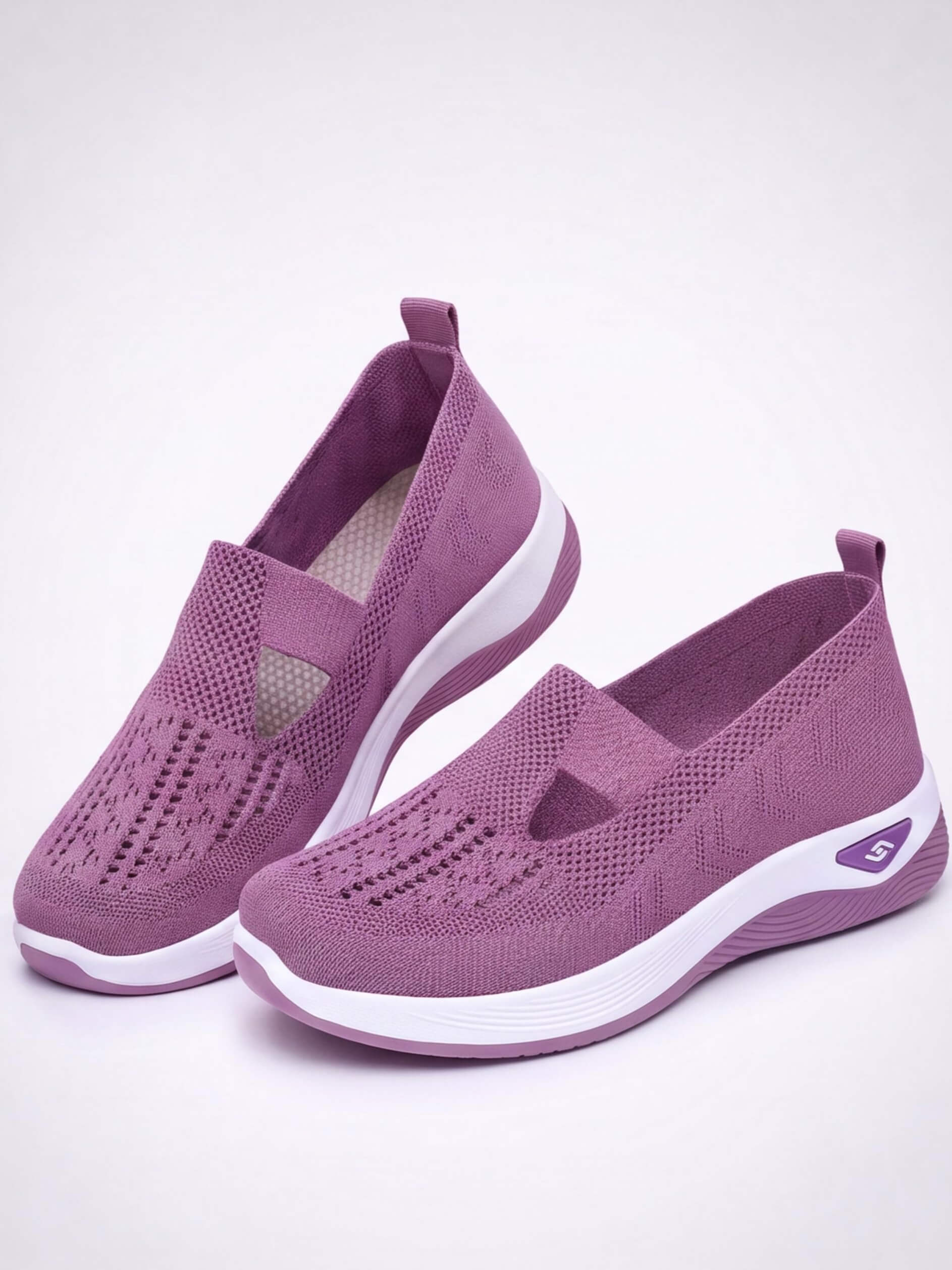Damen Freizeit-Sneaker – Knit Slip-On mit Cutouts