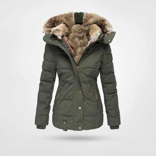 Damen Winterjacke – Gefüttert – Warme Parka mit Fellkapuze