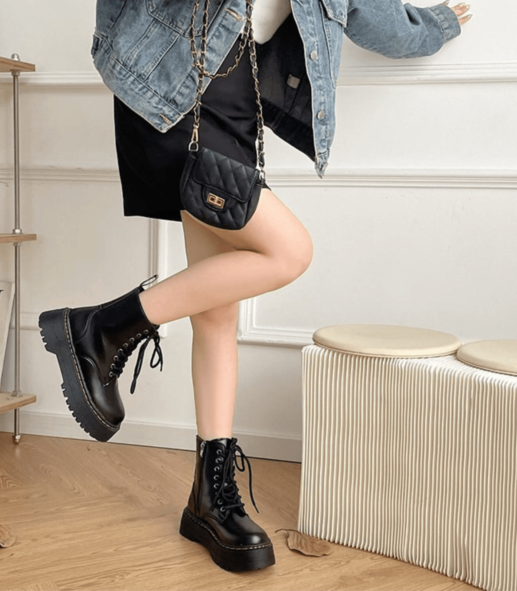 Eline | Damen Plateaustiefel | Echtleder & Modernes Design