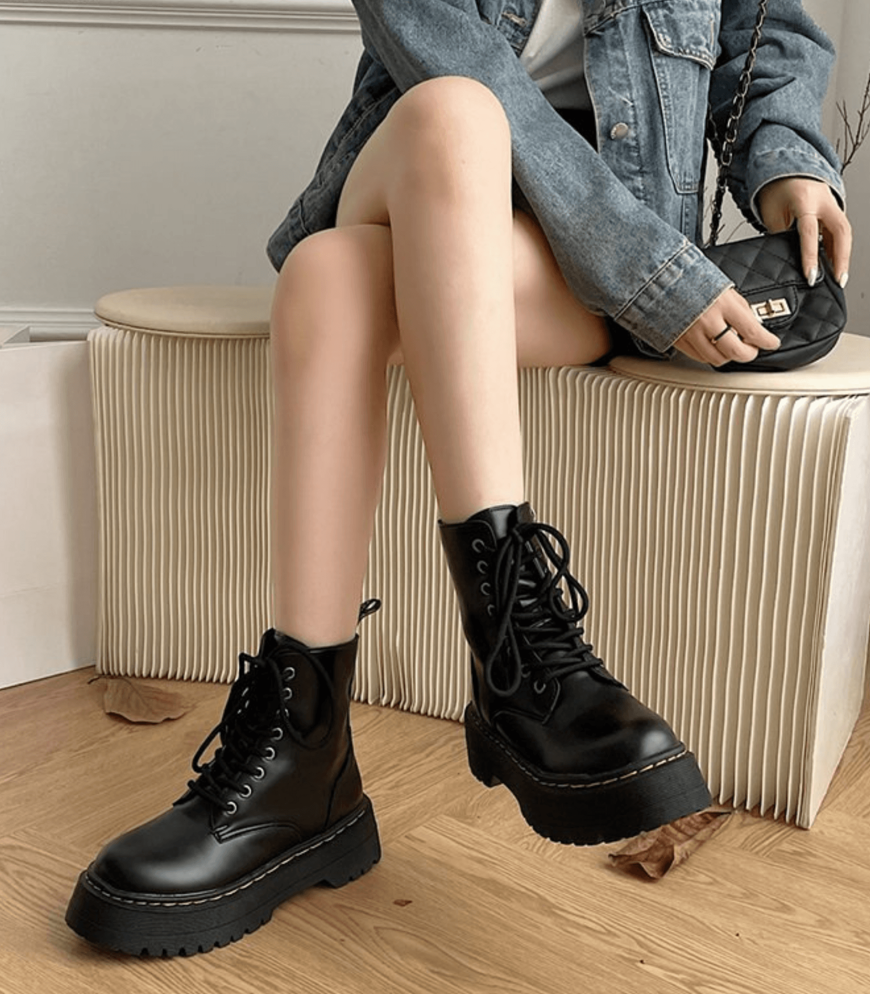 Eline | Damen Plateaustiefel | Echtleder & Modernes Design