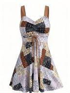 Damen-Badeanzug mit Paisley-Muster und Rockteil