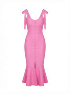 Amara Fishtail-Bandagekleid – Candy Pink