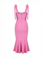 Amara Fishtail-Bandagekleid – Candy Pink