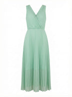 Arielle Plissiertes Midi Kleid – Mint
