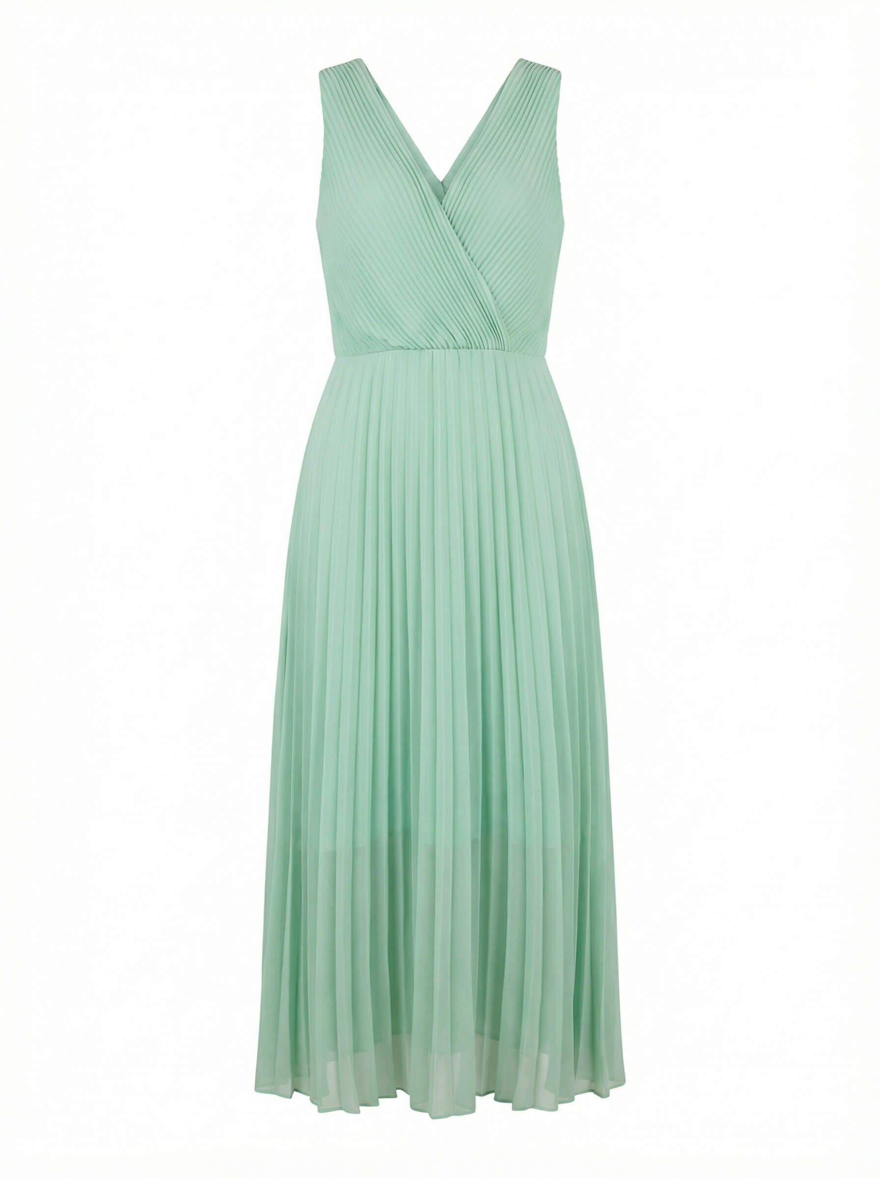 Arielle Plissiertes Midi Kleid – Mint