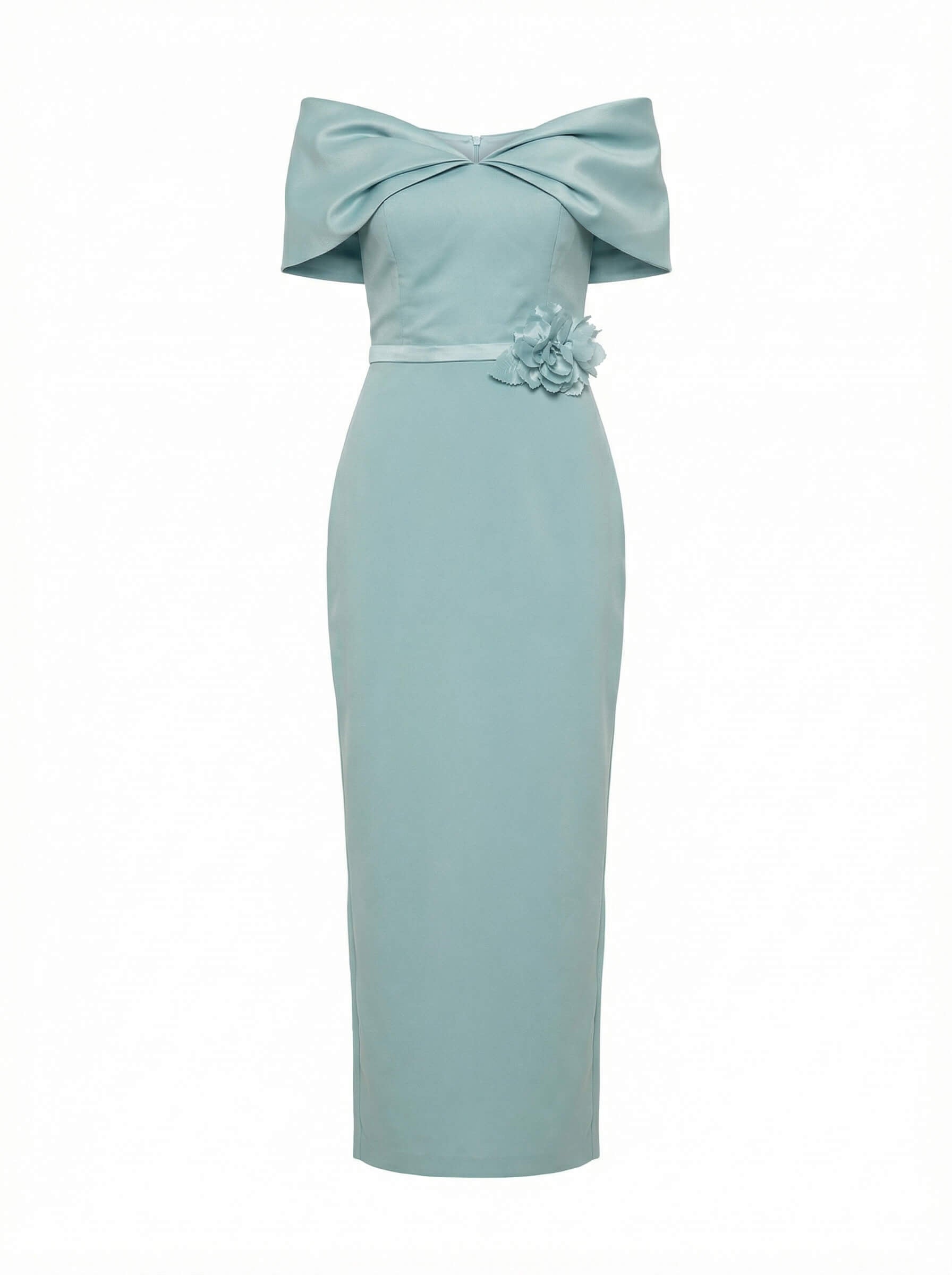 Celeste Bardot Maxikleid – Sea Mist