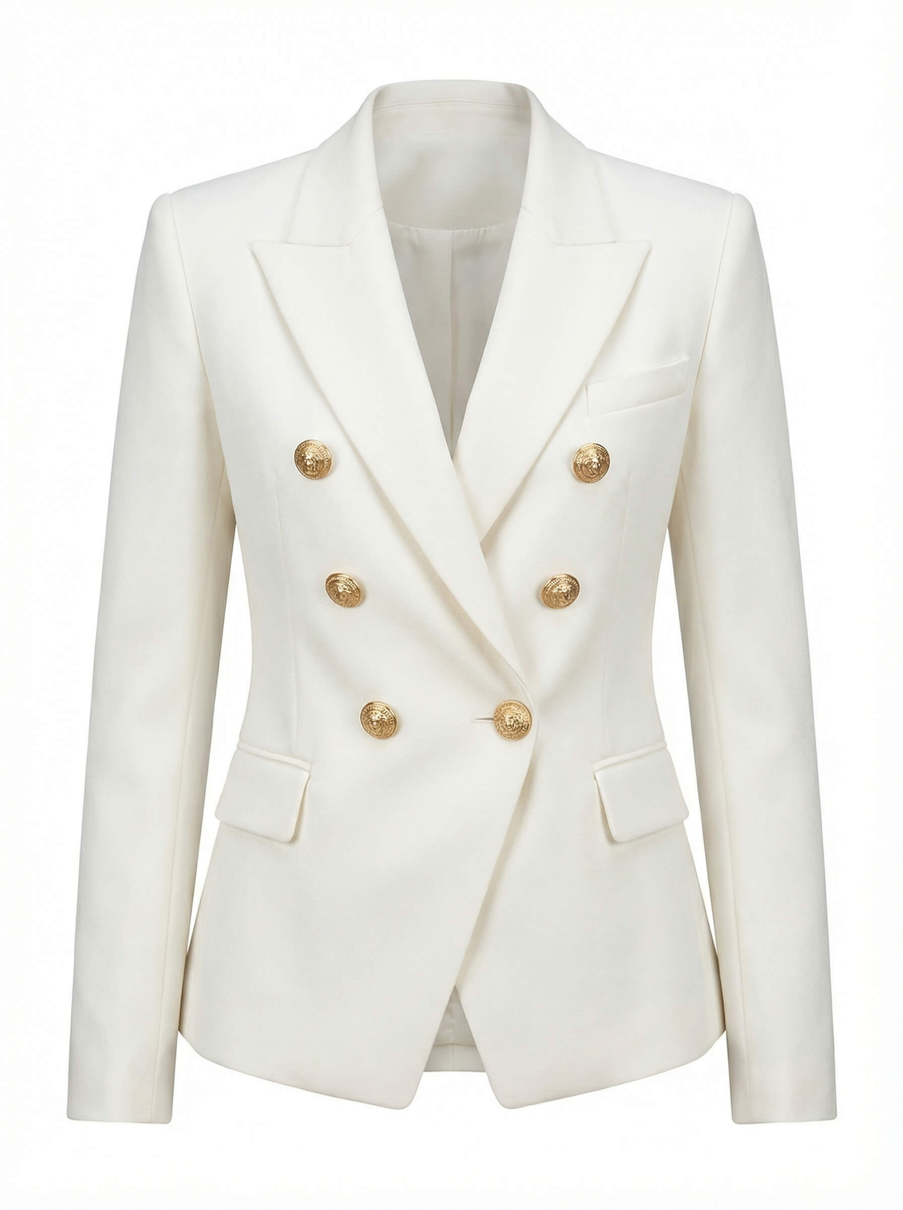 Damen Blazer – Eleganter Doppelreihiger Premium Blazer mit Goldknöpfen