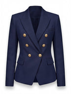 Damen Blazer – Eleganter Doppelreihiger Premium Blazer mit Goldknöpfen