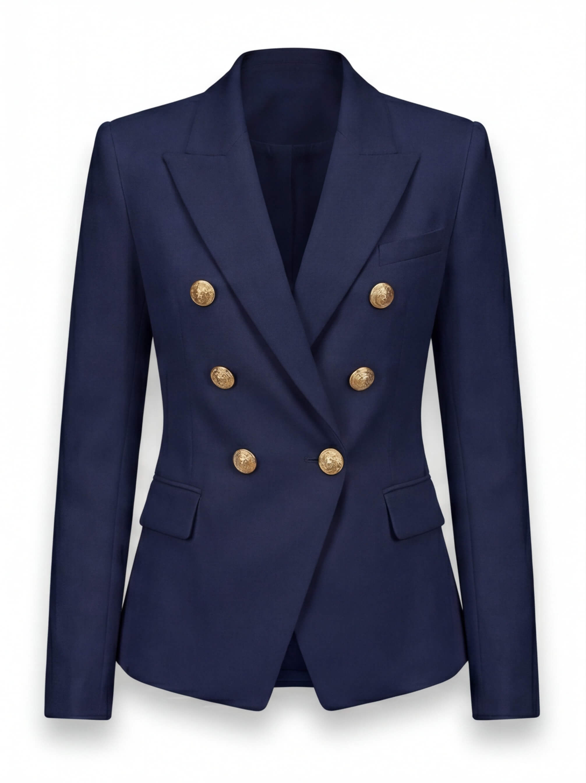 Damen Blazer – Eleganter Doppelreihiger Premium Blazer mit Goldknöpfen