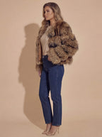 Damen Kunstpelzjacke – Luxuriöse Flausch Winter Faux Fur Coat