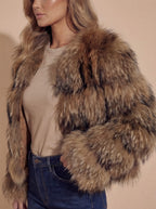 Damen Kunstpelzjacke – Luxuriöse Flausch Winter Faux Fur Coat