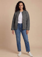 Damen Fleece-Steppjacke – Leichte Kuscheljacke für Übergang & Outdoor