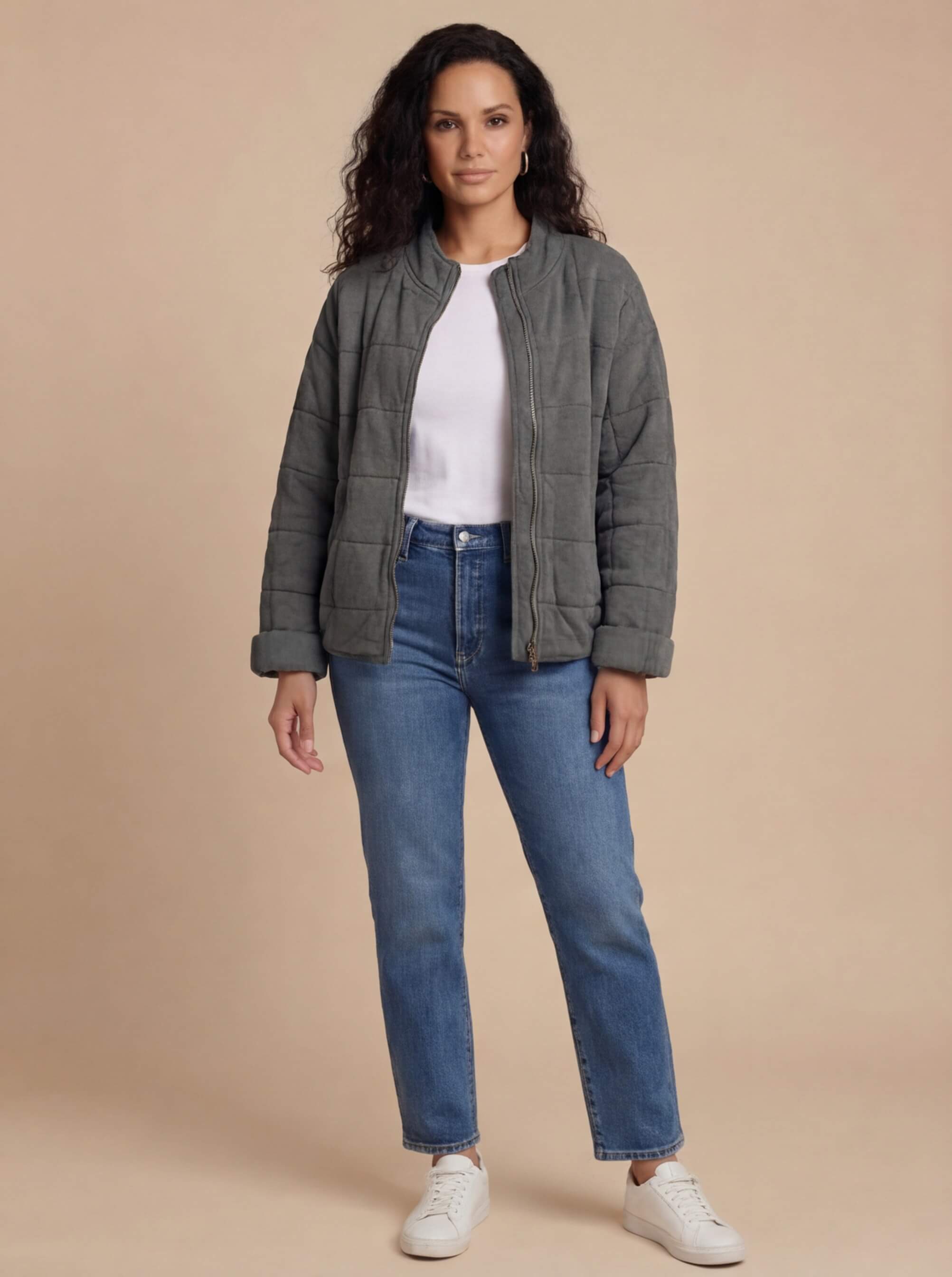 Damen Fleece-Steppjacke – Leichte Kuscheljacke für Übergang & Outdoor