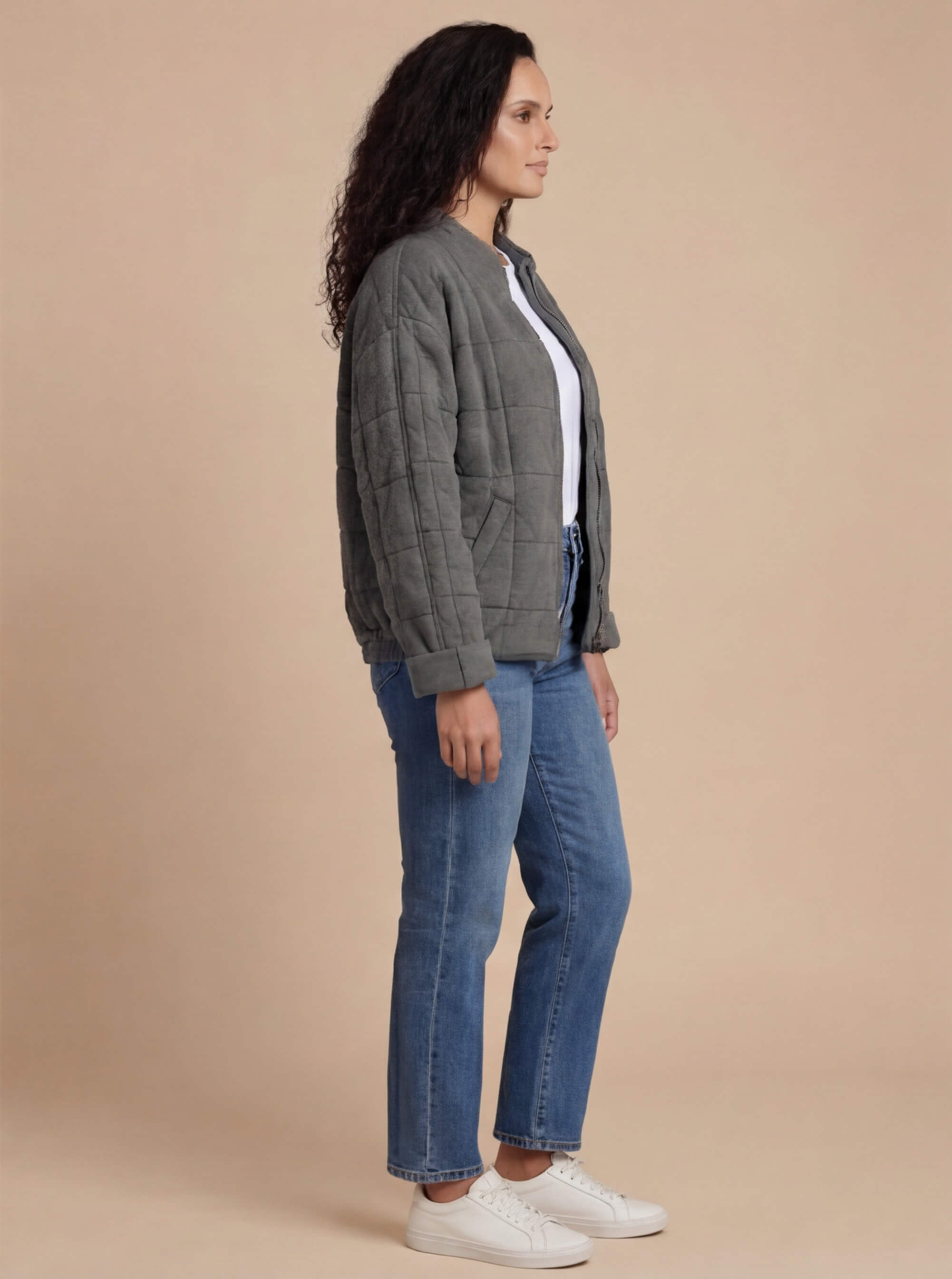 Damen Fleece-Steppjacke – Leichte Kuscheljacke für Übergang & Outdoor
