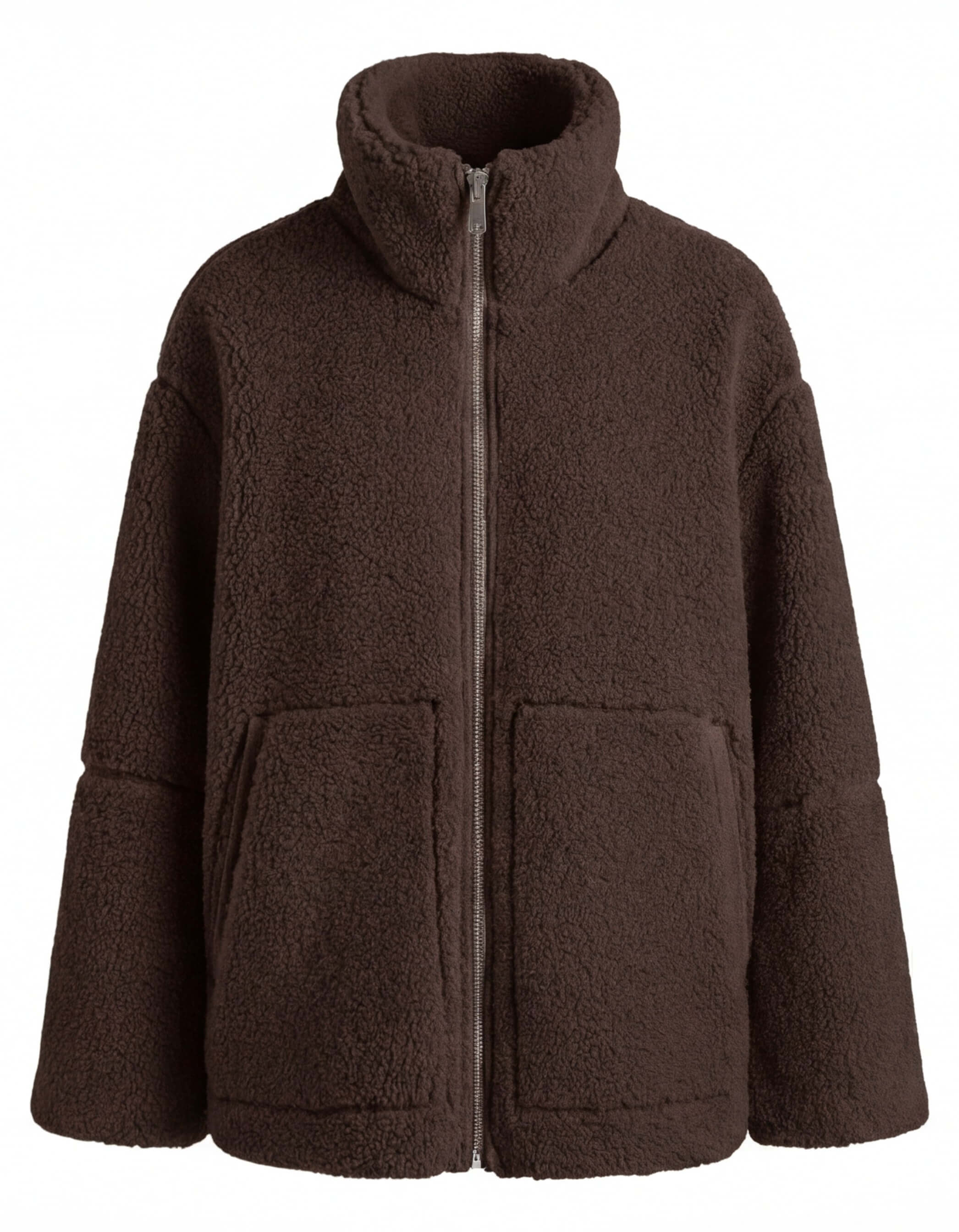 Damen Fleecejacke – Kuschelige Teddy Winterjacke mit Reißverschluss