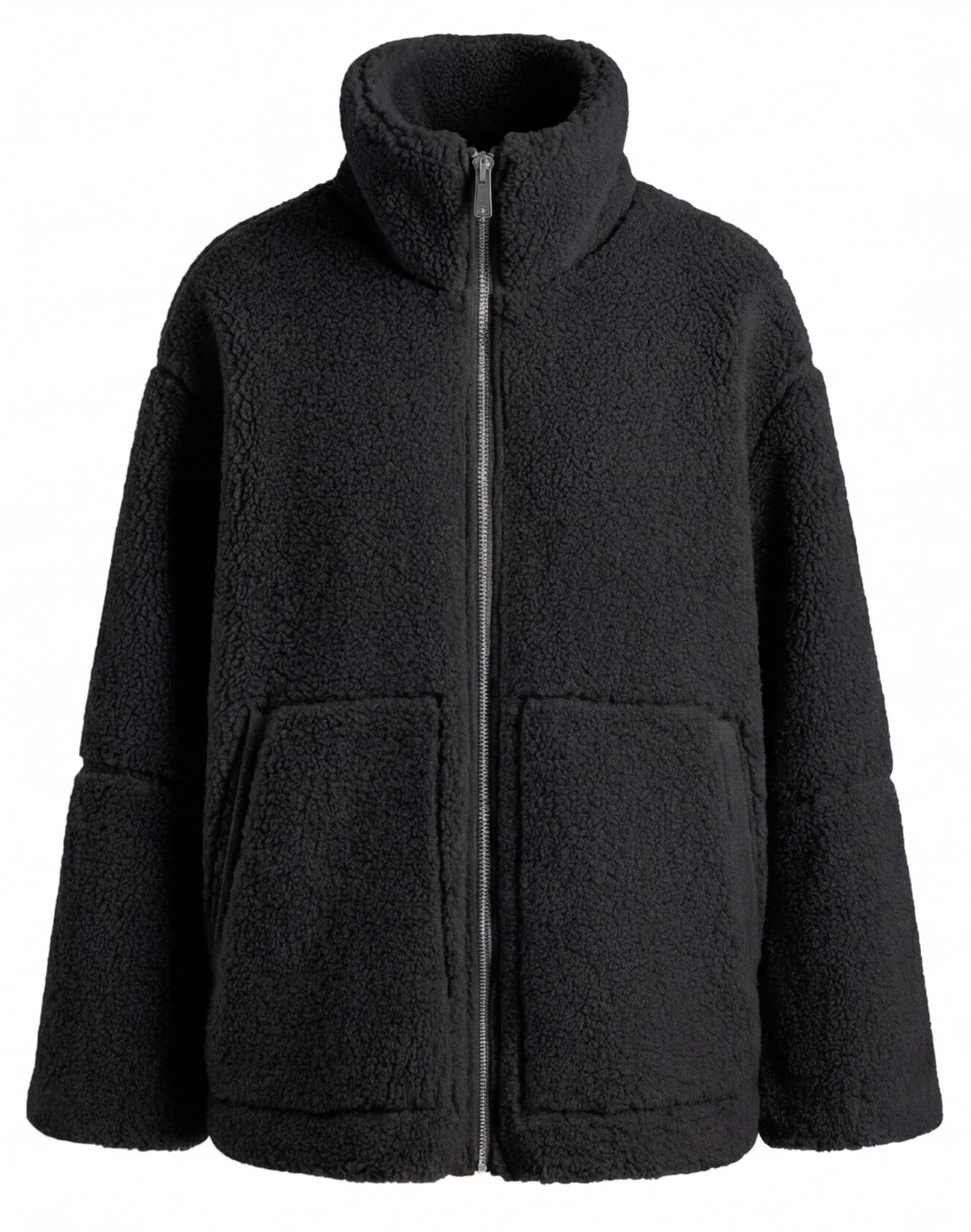 Damen Fleecejacke – Kuschelige Teddy Winterjacke mit Reißverschluss