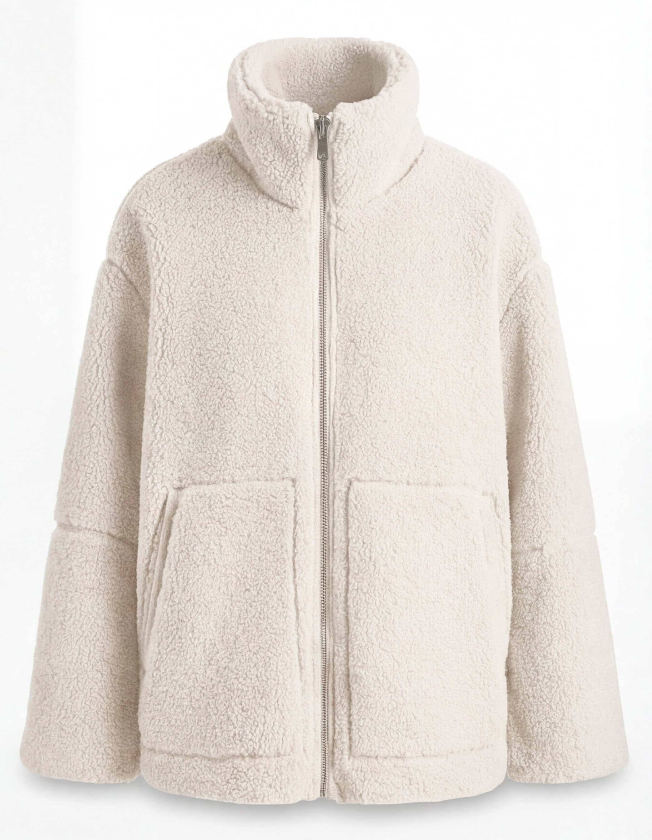 Damen Fleecejacke – Kuschelige Teddy Winterjacke mit Reißverschluss