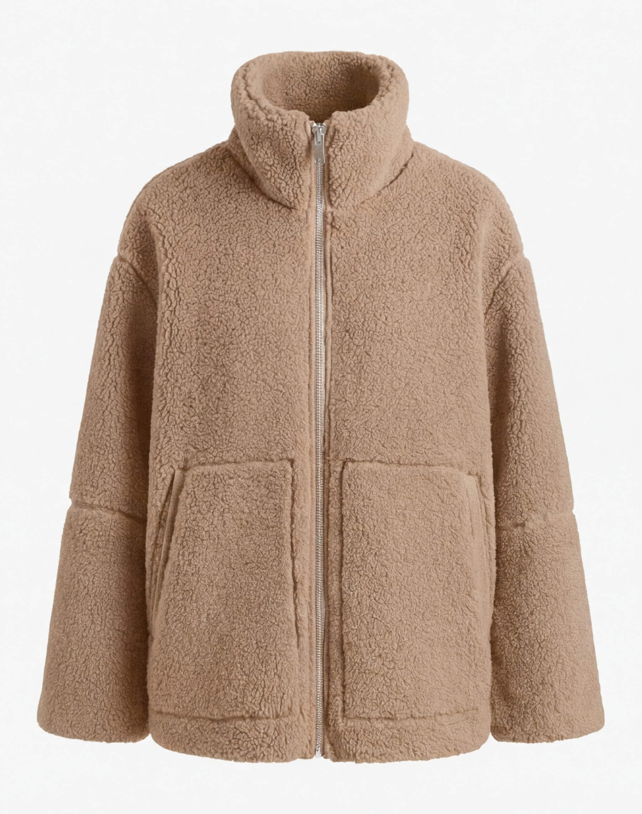 Damen Fleecejacke – Kuschelige Teddy Winterjacke mit Reißverschluss