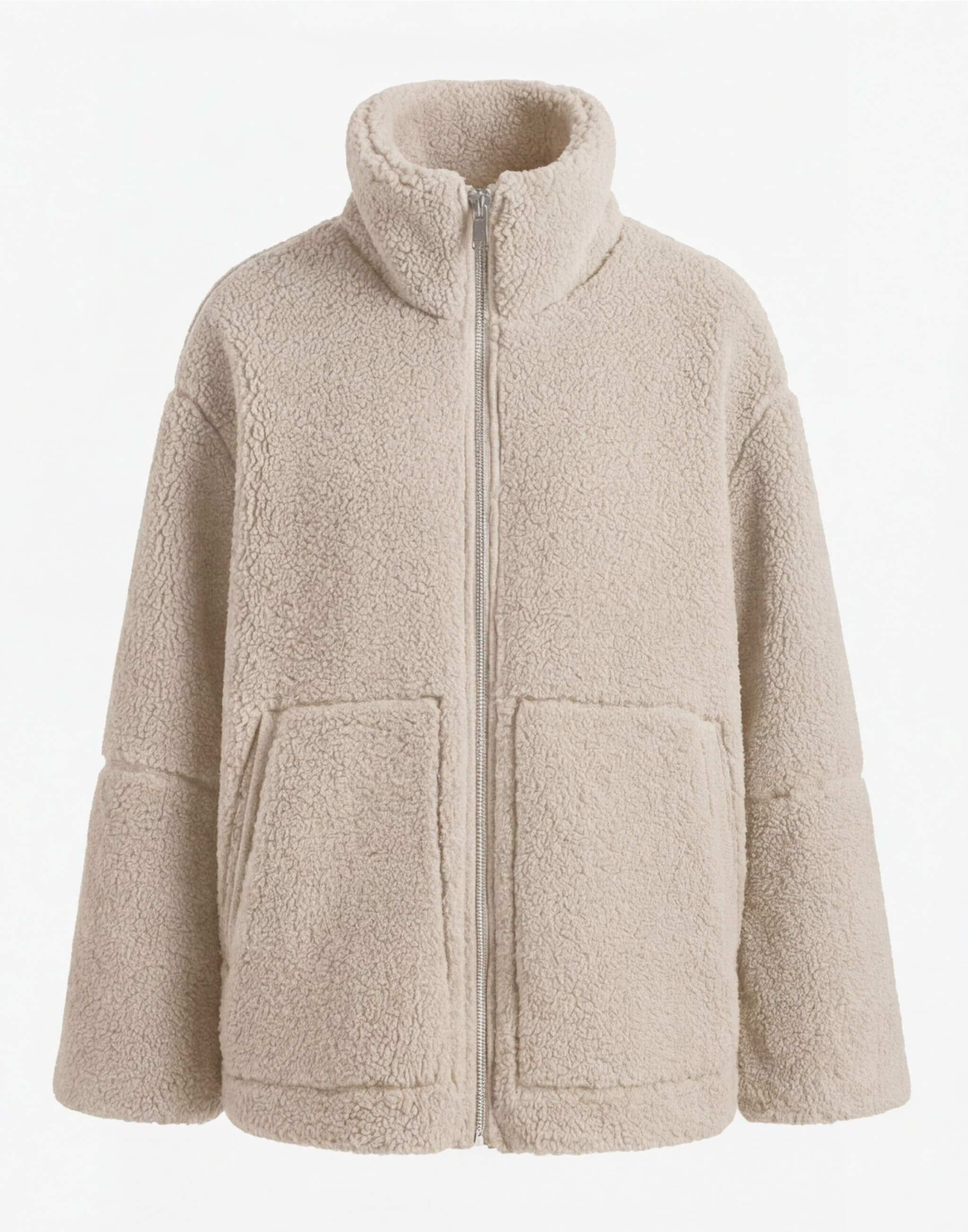 Damen Fleecejacke – Kuschelige Teddy Winterjacke mit Reißverschluss