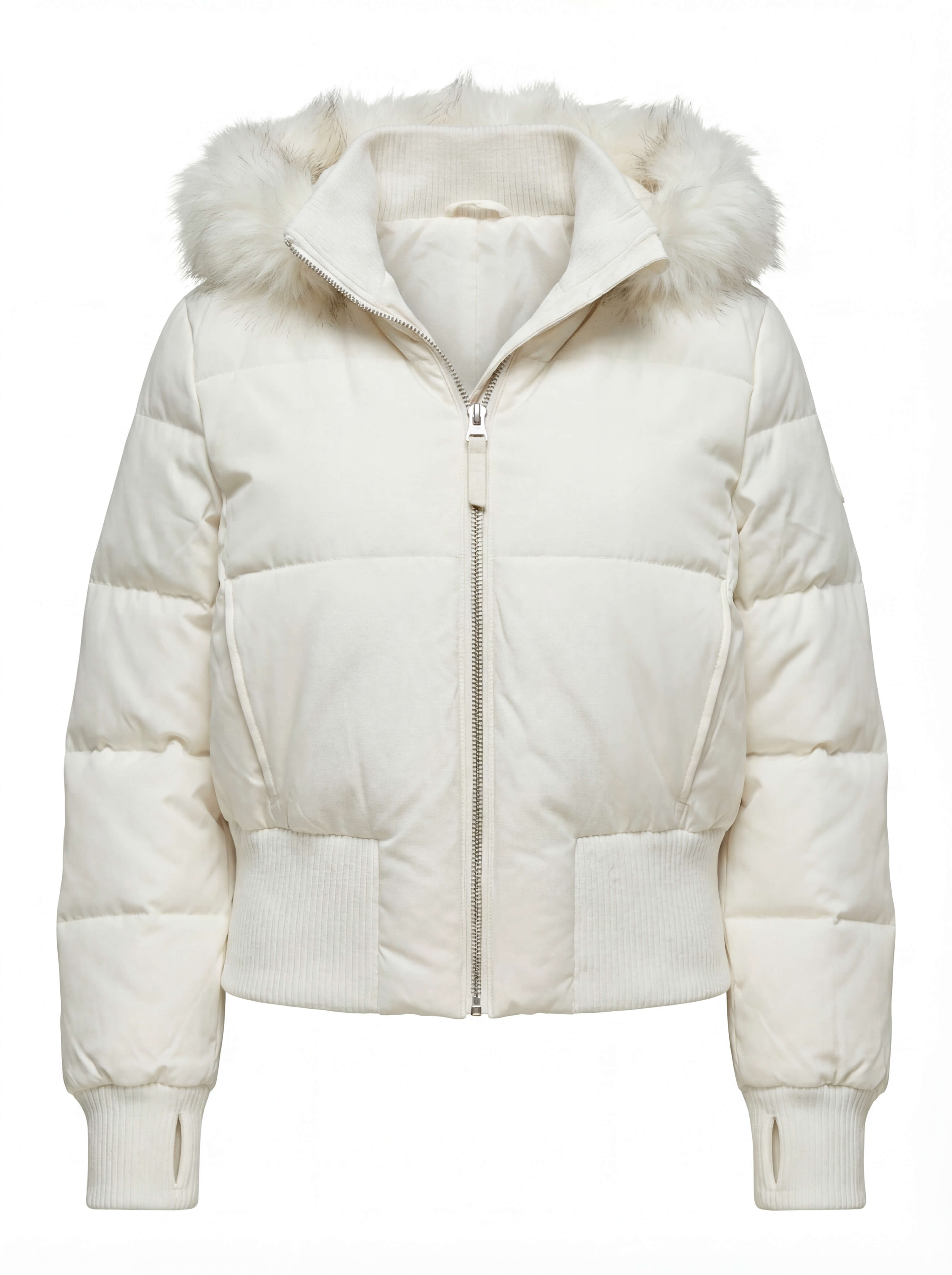 Damen Gestepptes Winterjacke - Abnehmbare Kapuze & Elastische Bündchen