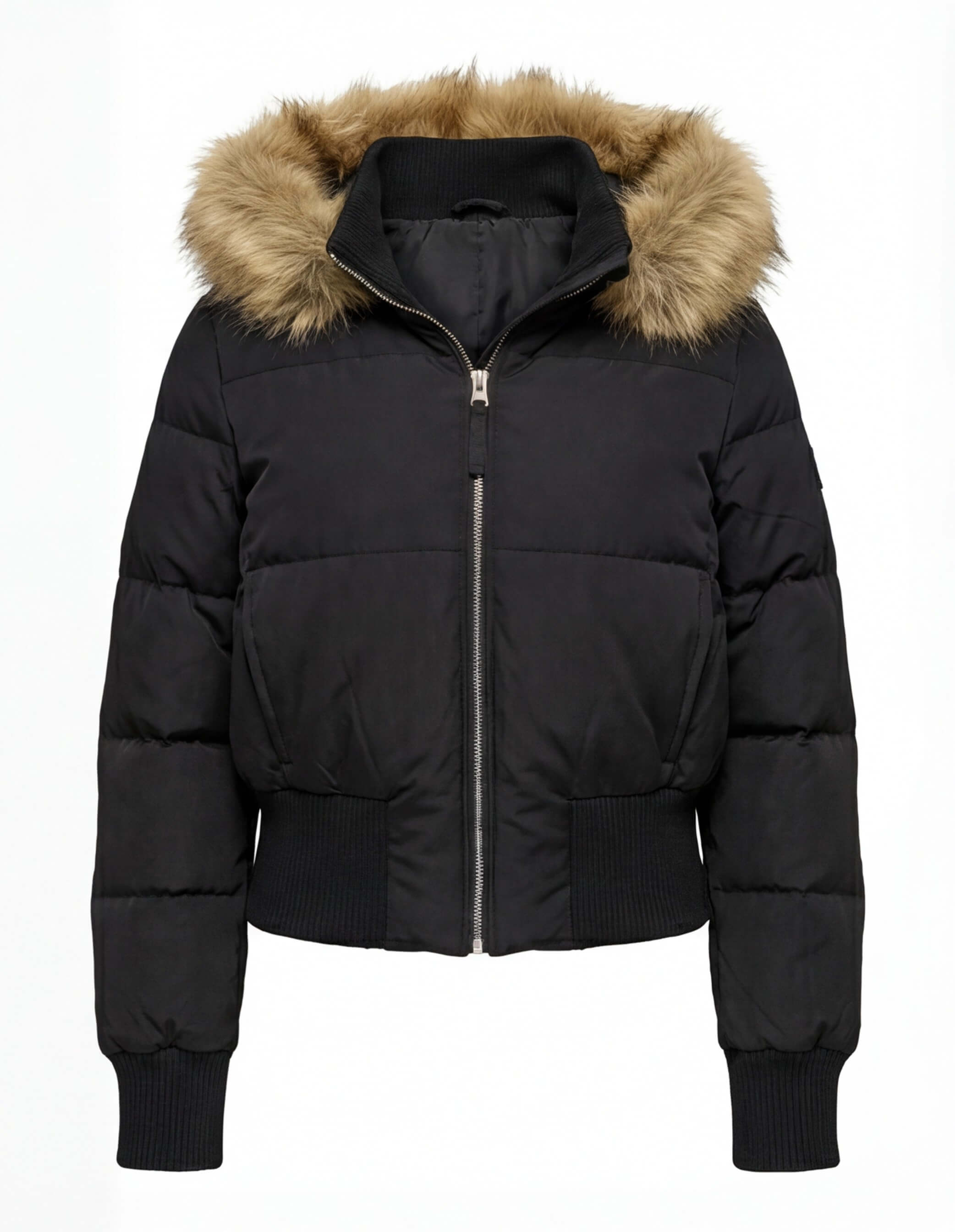 Damen Gestepptes Winterjacke - Abnehmbare Kapuze & Elastische Bündchen