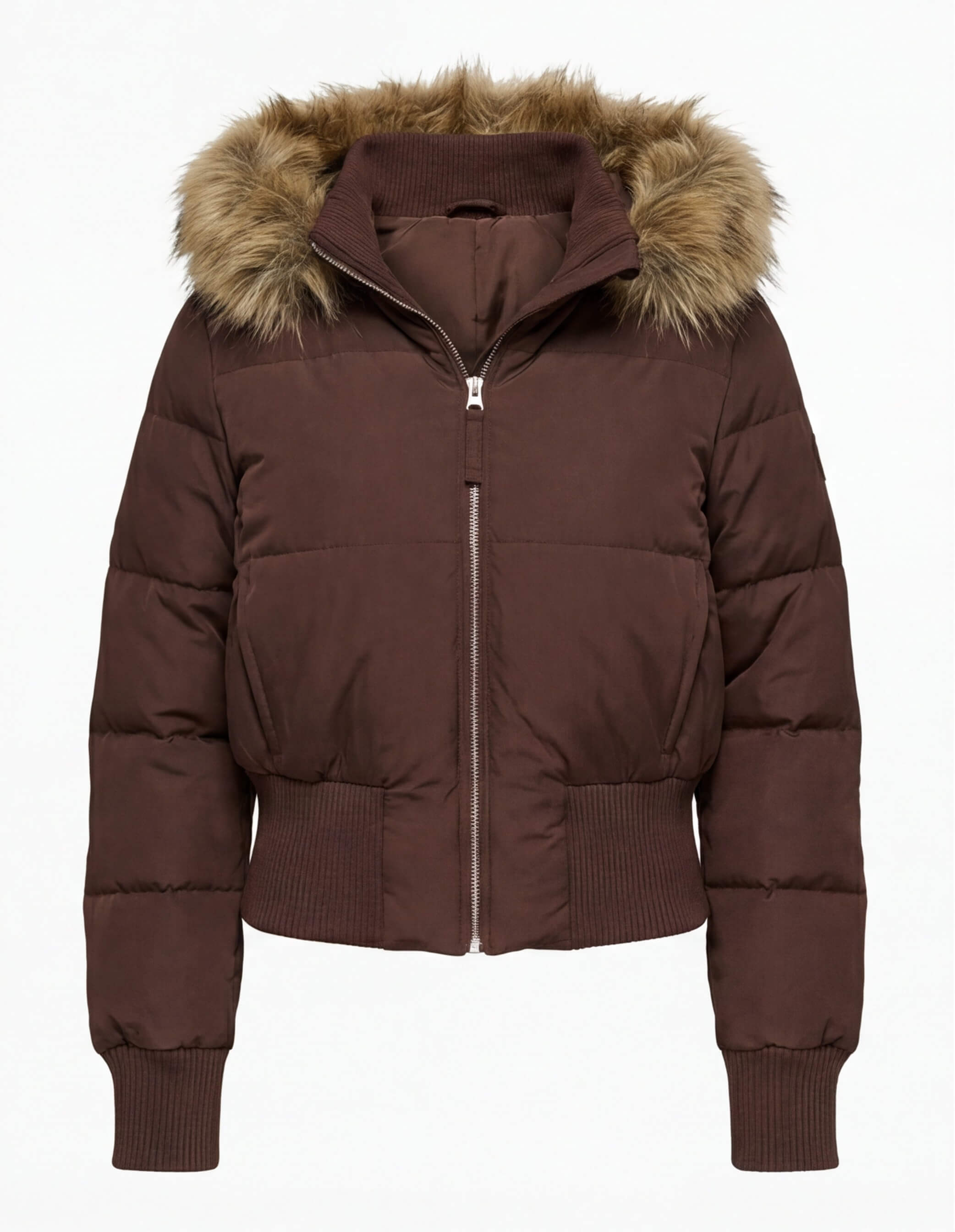 Damen Gestepptes Winterjacke - Abnehmbare Kapuze & Elastische Bündchen