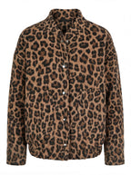 Damen Jacke – Trendige Oversize Jacke mit Leopardenprint