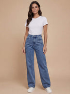 Damen Jeans – High-Waist Straight-Leg Denim