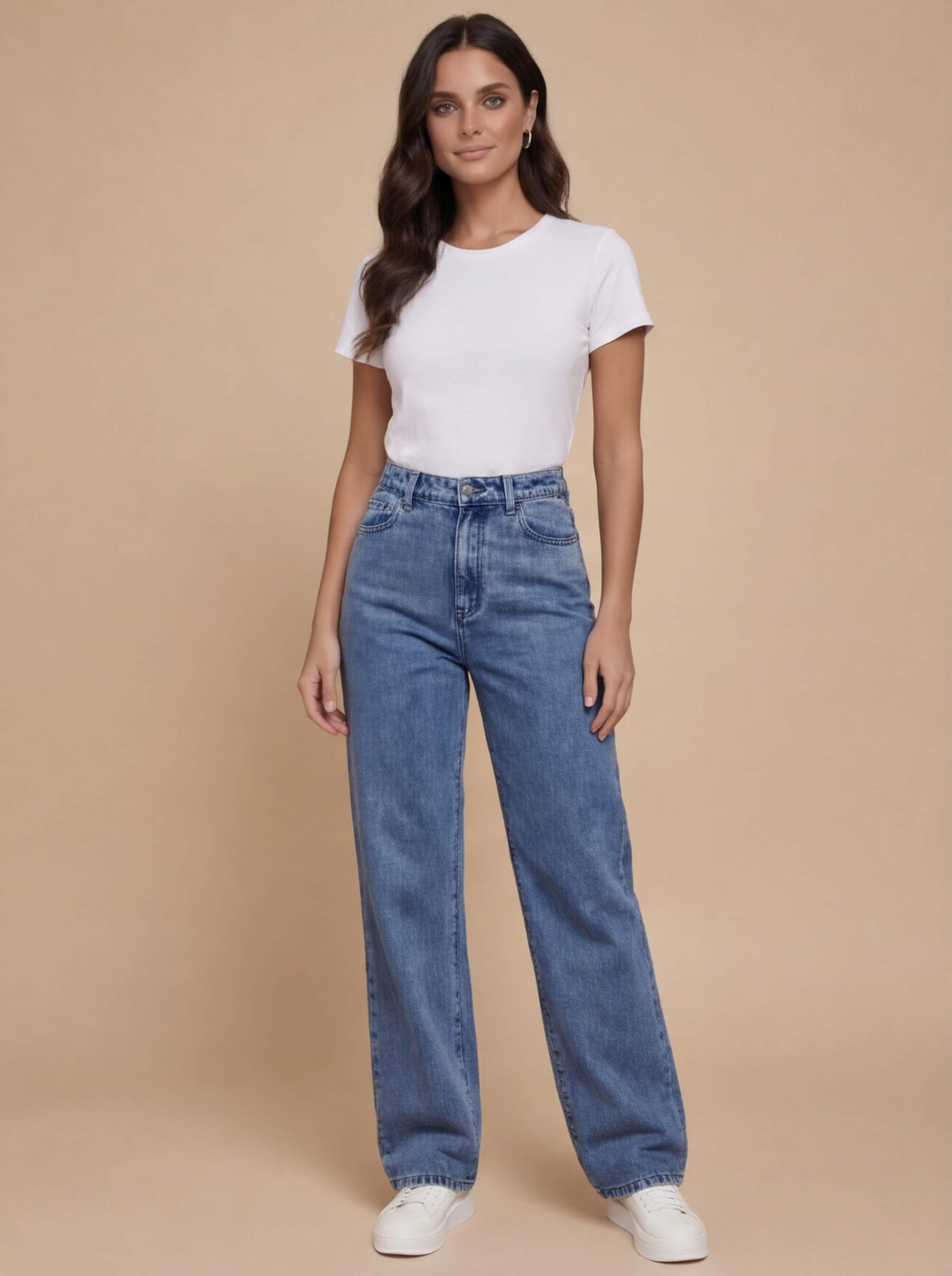 Damen Jeans – High-Waist Straight-Leg Denim