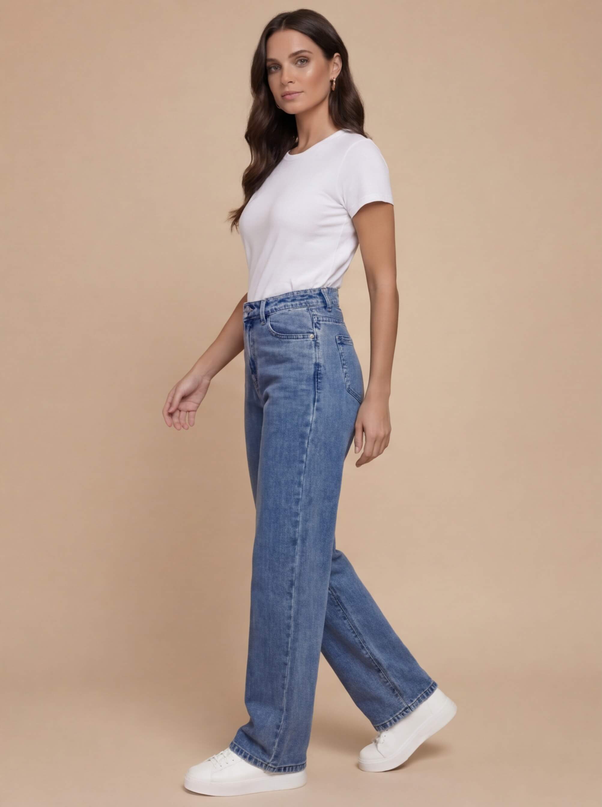 Damen Jeans – High-Waist Straight-Leg Denim