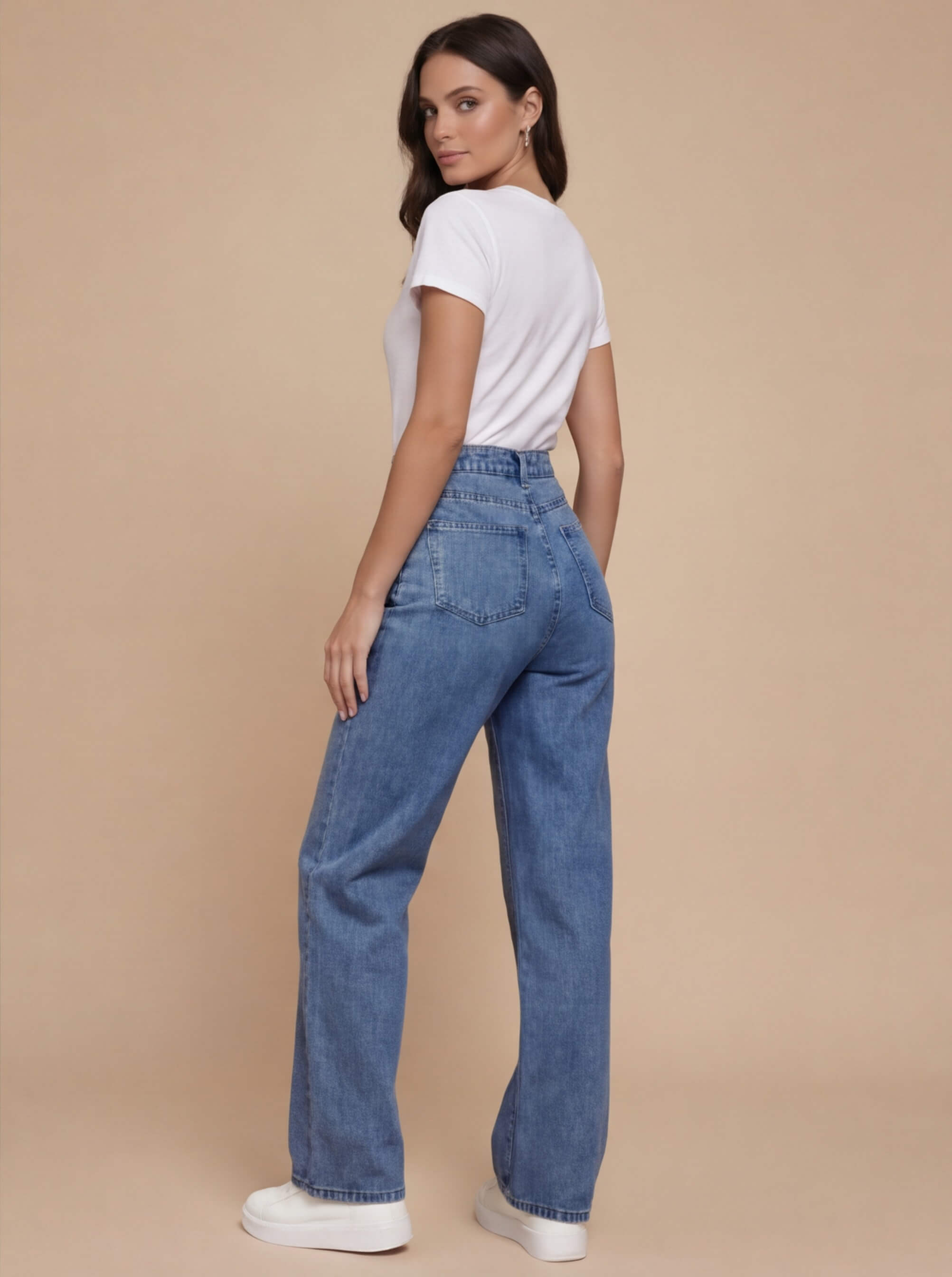 Damen Jeans – High-Waist Straight-Leg Denim