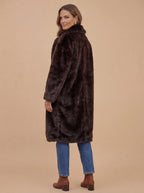 Damen Kunstfellmantel – Lang, warm & luxuriös