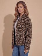 Damen Jacke – Trendige Oversize Jacke mit Leopardenprint
