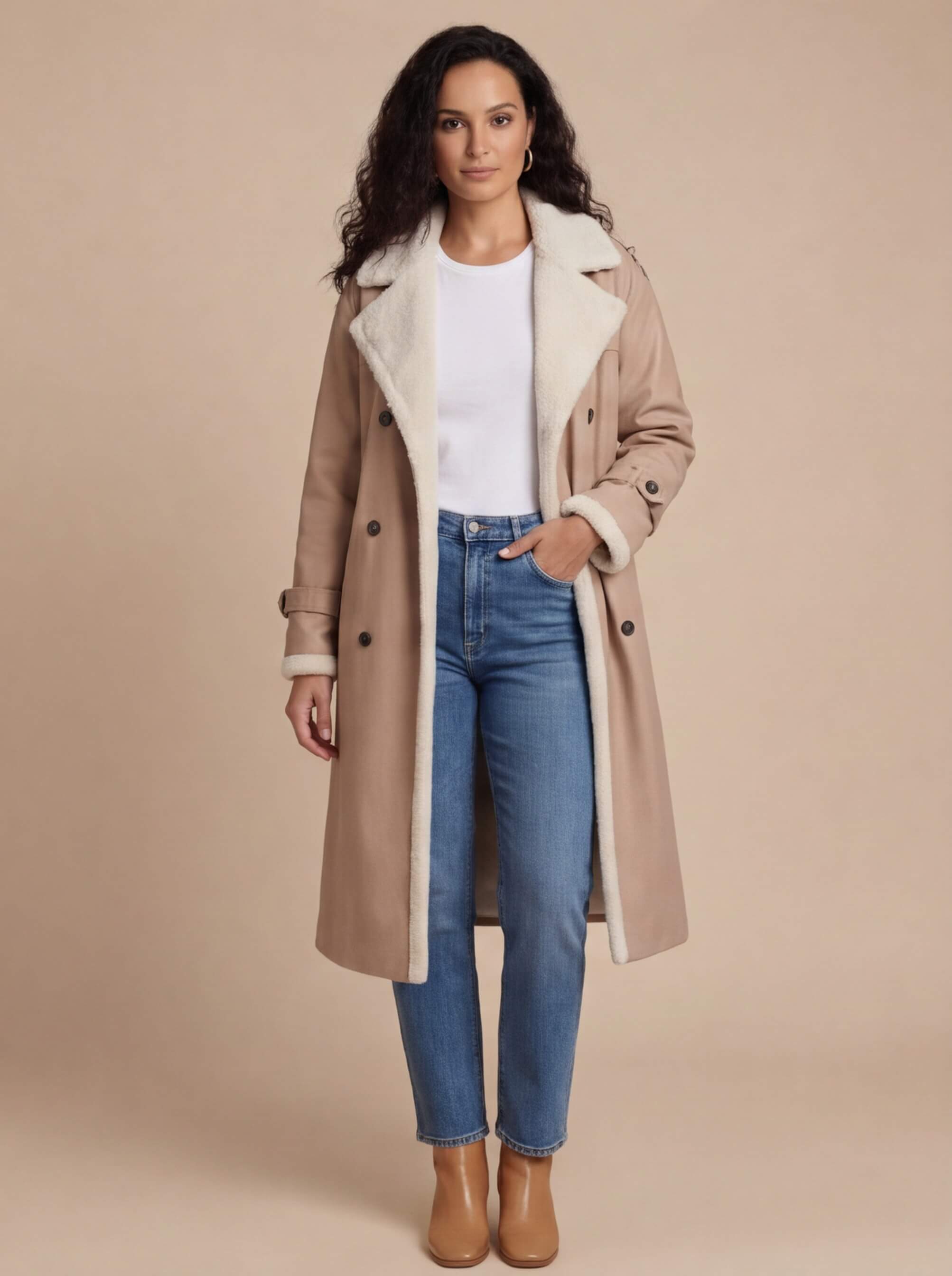 Damen Langer Mantel – Elegant, Warm & Zeitlos