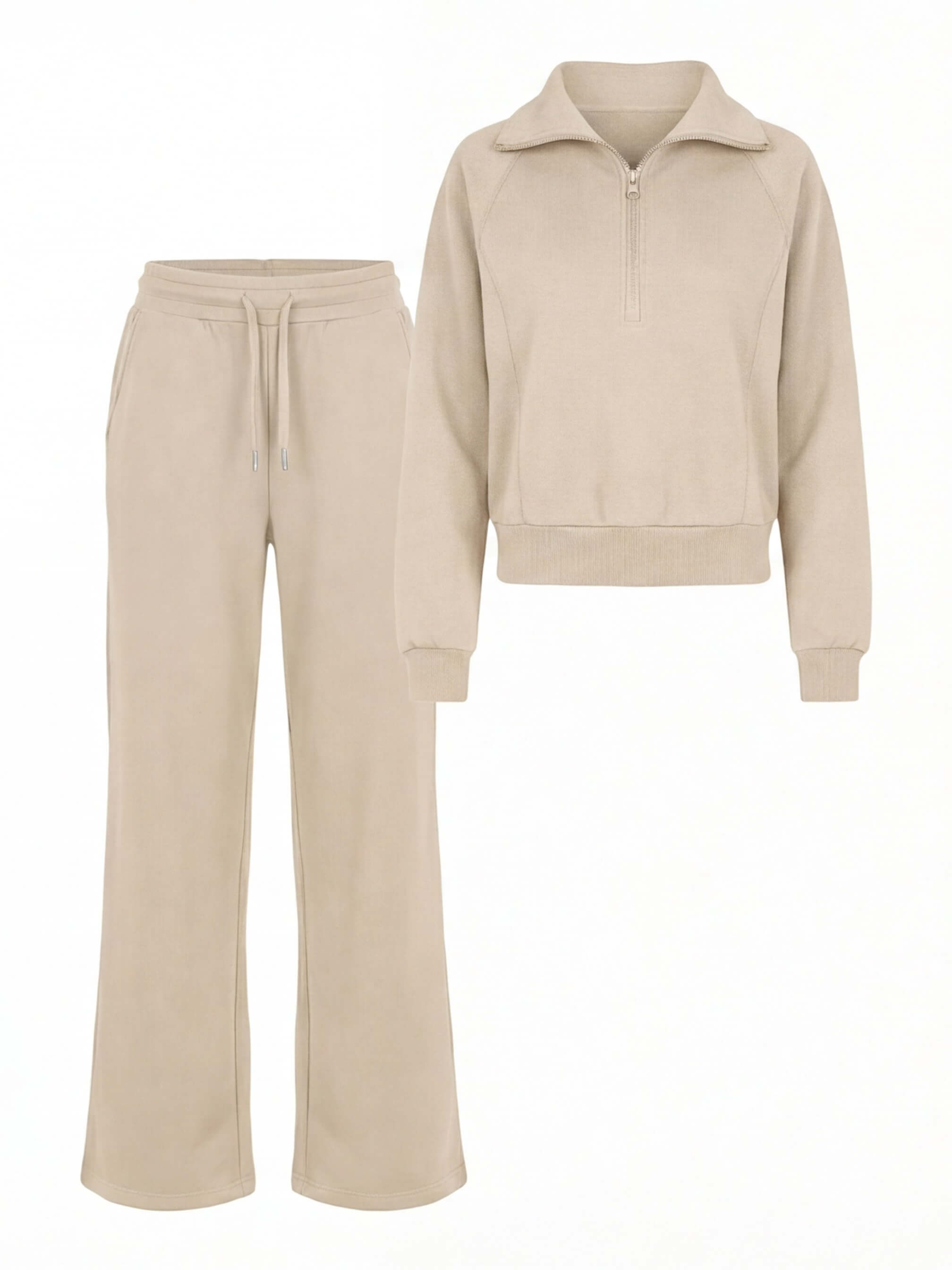 Damen Lounge Set – Weites Sweatshirt & Komfort-Hose mit Kragen