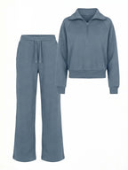 Damen Lounge Set – Weites Sweatshirt & Komfort-Hose mit Kragen