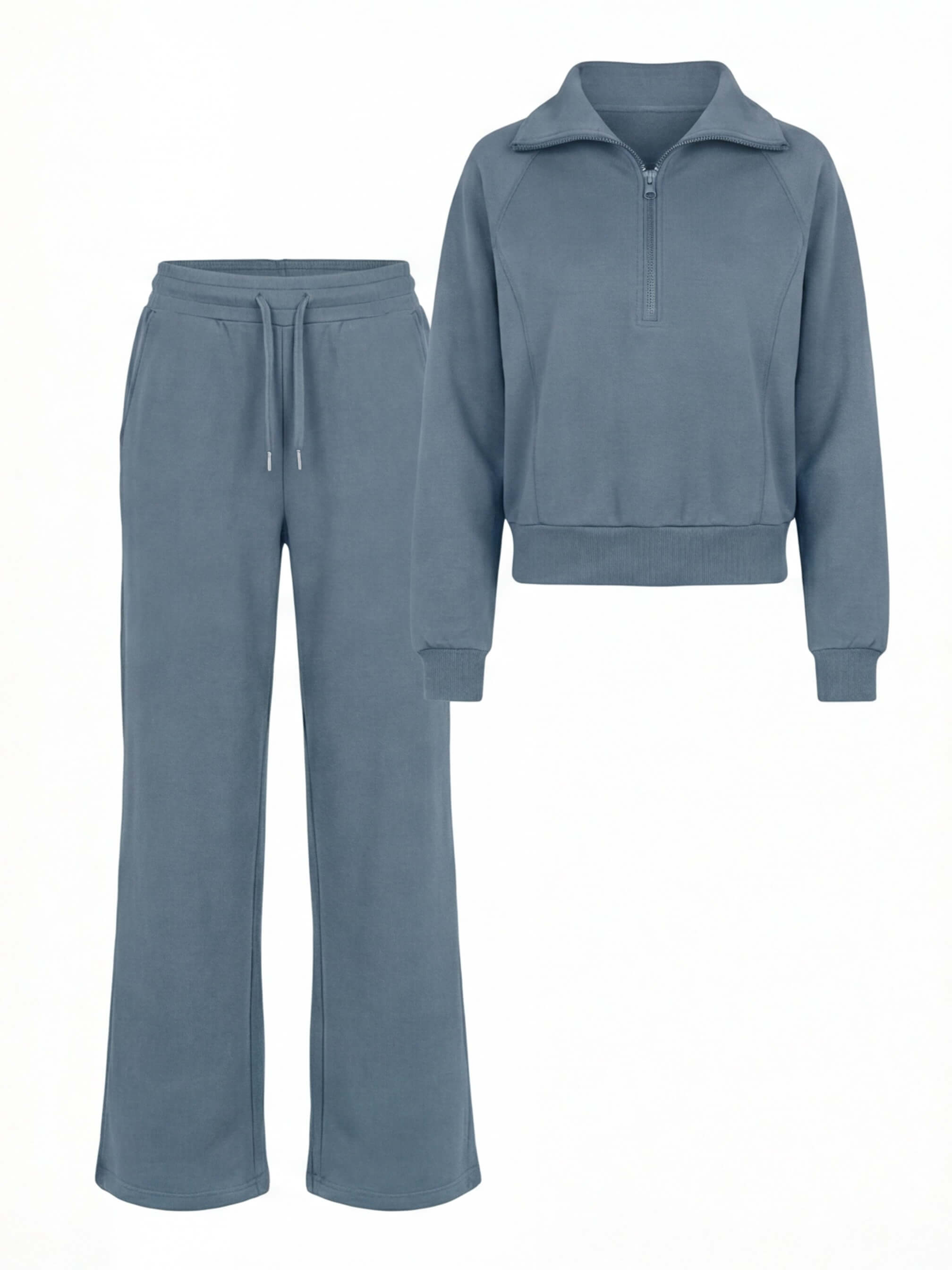 Damen Lounge Set – Weites Sweatshirt & Komfort-Hose mit Kragen