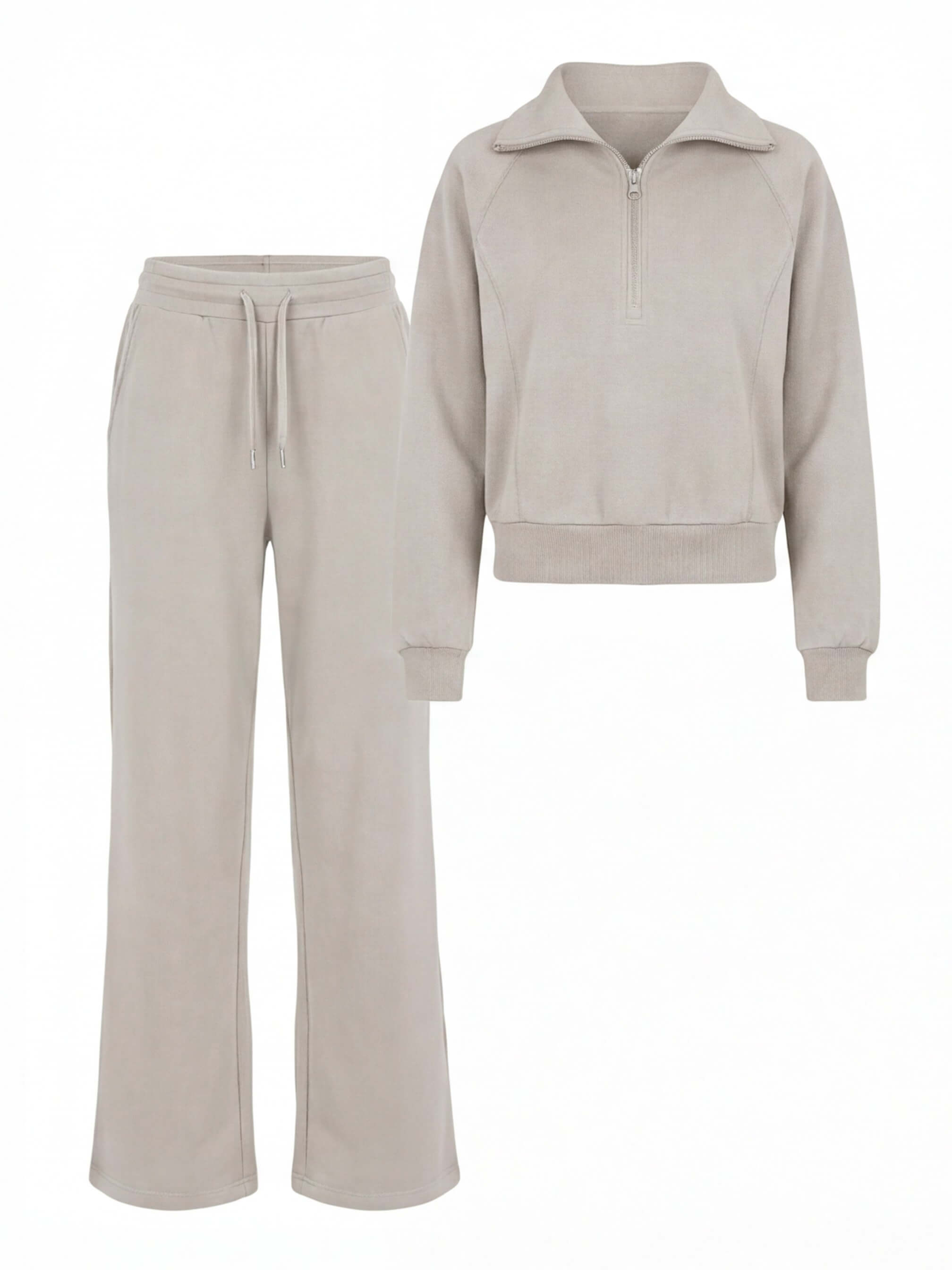 Damen Lounge Set – Weites Sweatshirt & Komfort-Hose mit Kragen