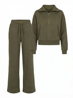 Damen Lounge Set – Weites Sweatshirt & Komfort-Hose mit Kragen