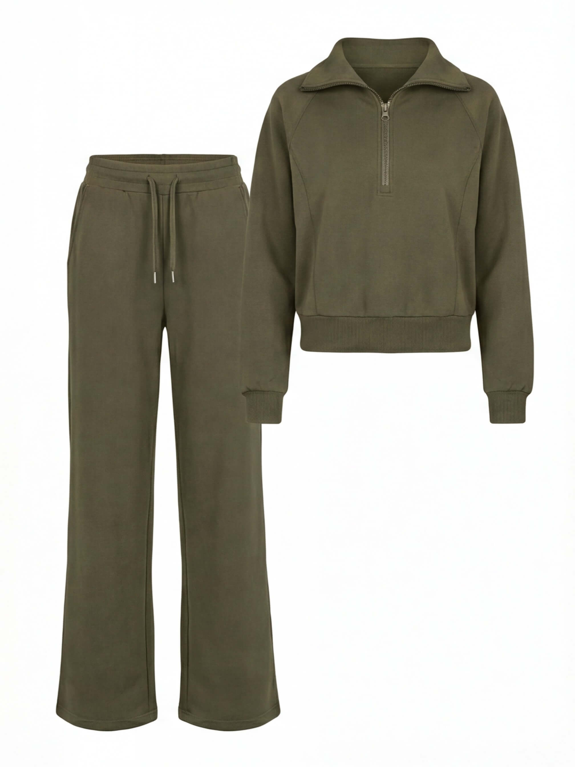 Damen Lounge Set – Weites Sweatshirt & Komfort-Hose mit Kragen