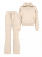 Damen Lounge Set – Weites Sweatshirt & Komfort-Hose mit Kragen