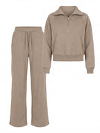 Damen Lounge Set – Weites Sweatshirt & Komfort-Hose mit Kragen