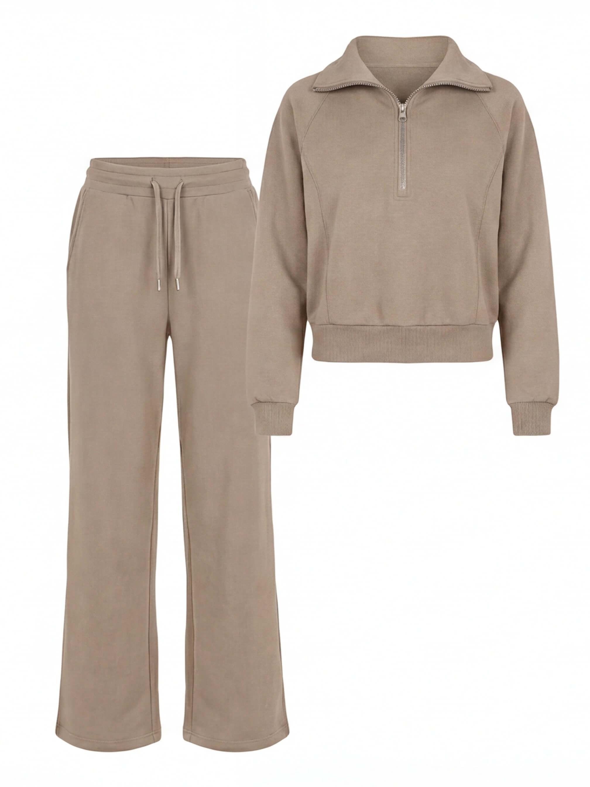 Damen Lounge Set – Weites Sweatshirt & Komfort-Hose mit Kragen