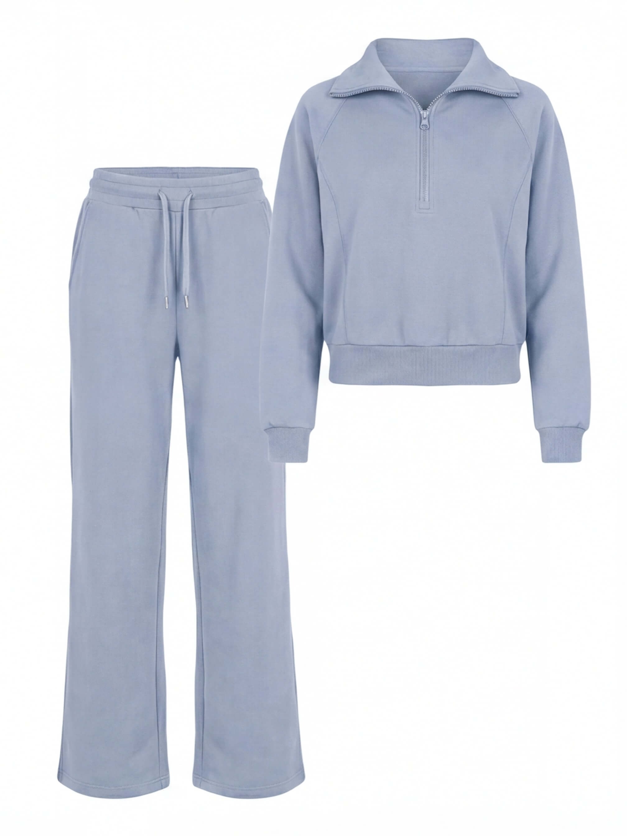 Damen Lounge Set – Weites Sweatshirt & Komfort-Hose mit Kragen