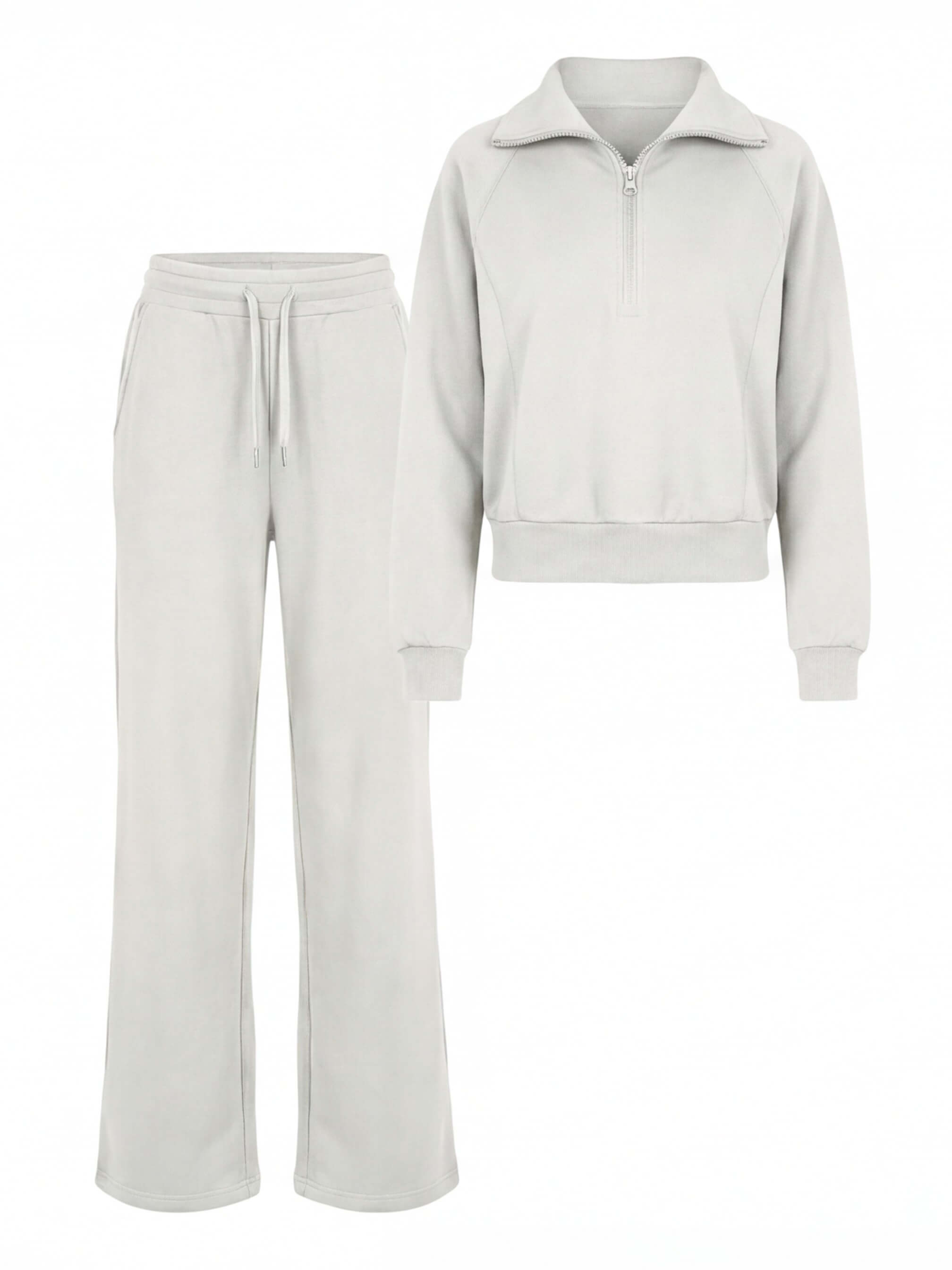 Damen Lounge Set – Weites Sweatshirt & Komfort-Hose mit Kragen