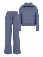 Damen Lounge Set – Weites Sweatshirt & Komfort-Hose mit Kragen